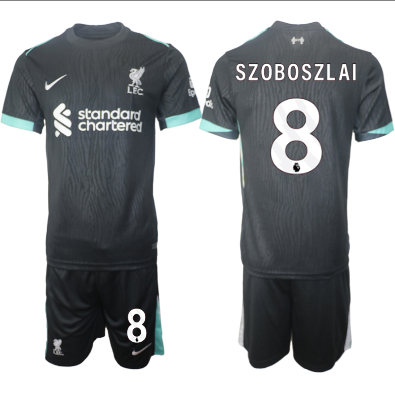 Men 2024-2025 Club Liverpool away Black #8 Soccer Jerseys->liverpool jersey->Soccer Club Jersey